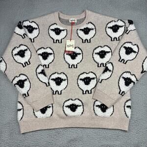 Woolrich x Target Sheep Print Sweater XLT NWT Beige Crewneck Big Tall